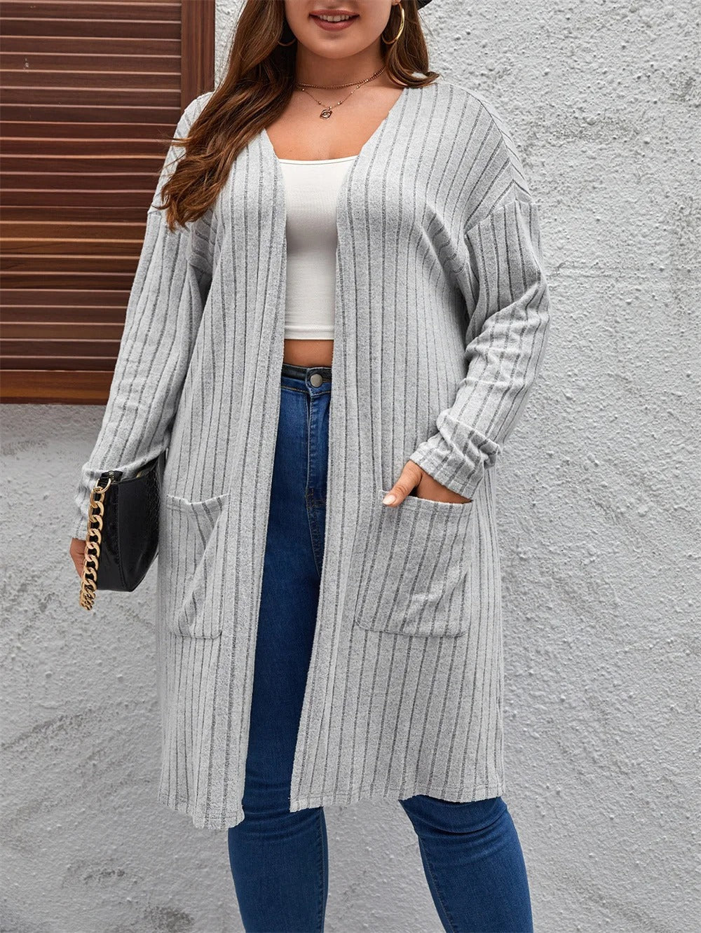 Cardigan Plus Size em Tricot Michelle